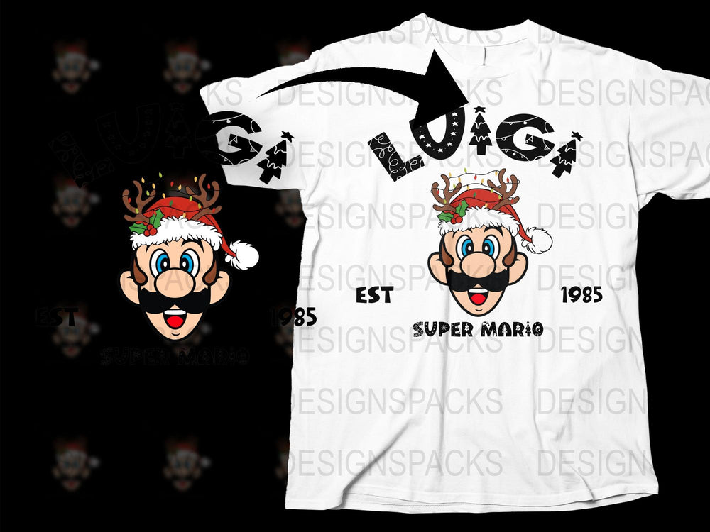 Super Mario Christmas T-Shirt, Vintage 1985 Gamer Tee, Holiday Gaming Apparel, Unique Geek Gift
