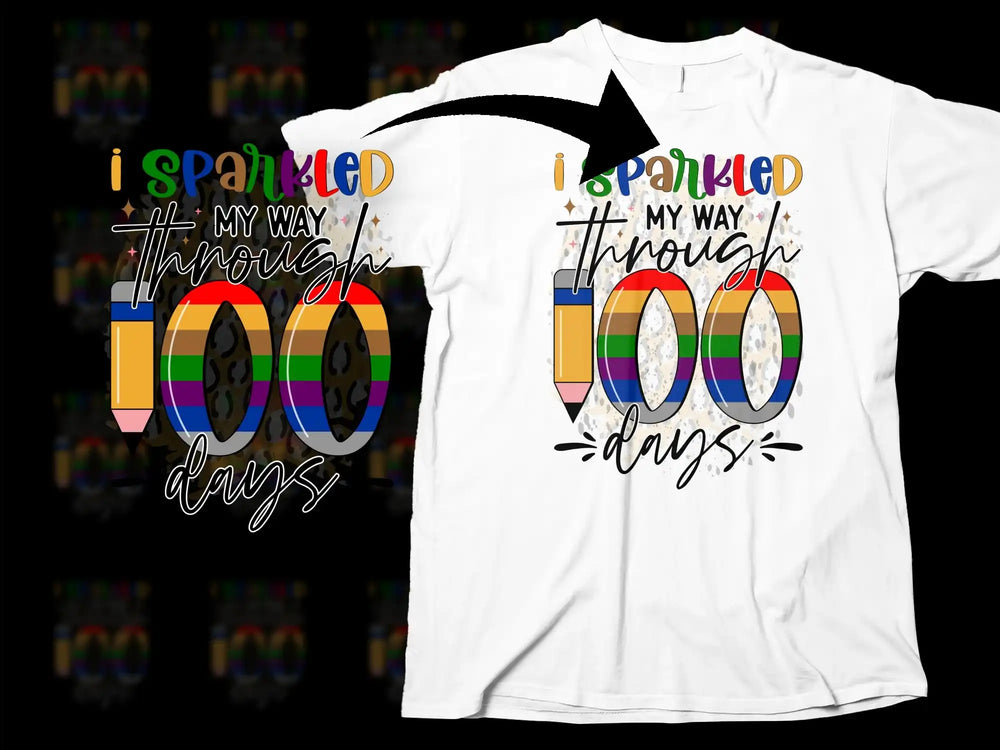 100 Days of School T-Shirt, Teacher Student Celebration, Colorful Typography, Unisex Kids Graphic Tee, Fun School Milestone Shirt