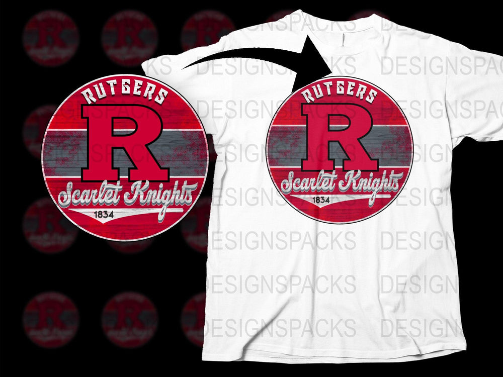 Rutgers Scarlet Knights T-Shirt, Vintage Logo Tee, College Sports Apparel, Unisex White Shirt