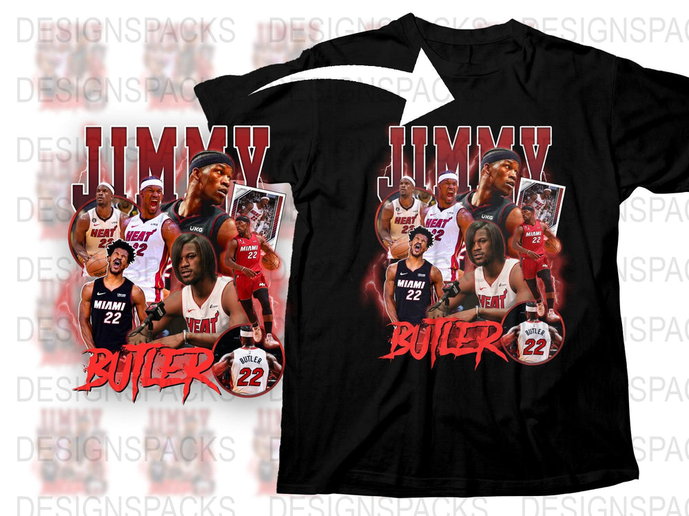 Jimmy Butler Miami Heat NBA Sports Fan T-Shirt, Graphic Tee, Multiple Poses Design, Basketball Apparel