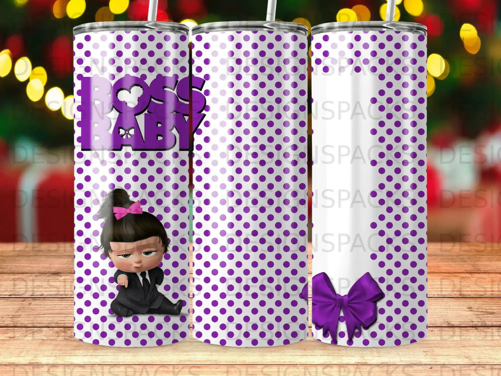 Boss Baby Girl Purple Polka Dots Tumbler product type