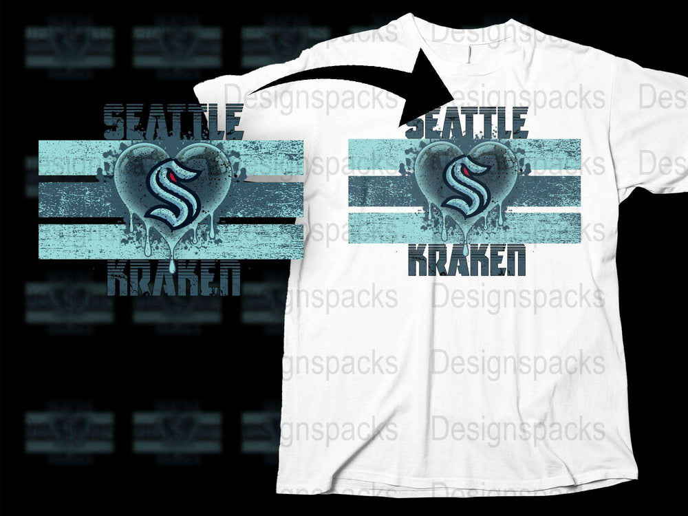 Seattle Kraken T-Shirt, Vintage Distressed Look, Hockey Team Fan Gear, White Graphic Tee