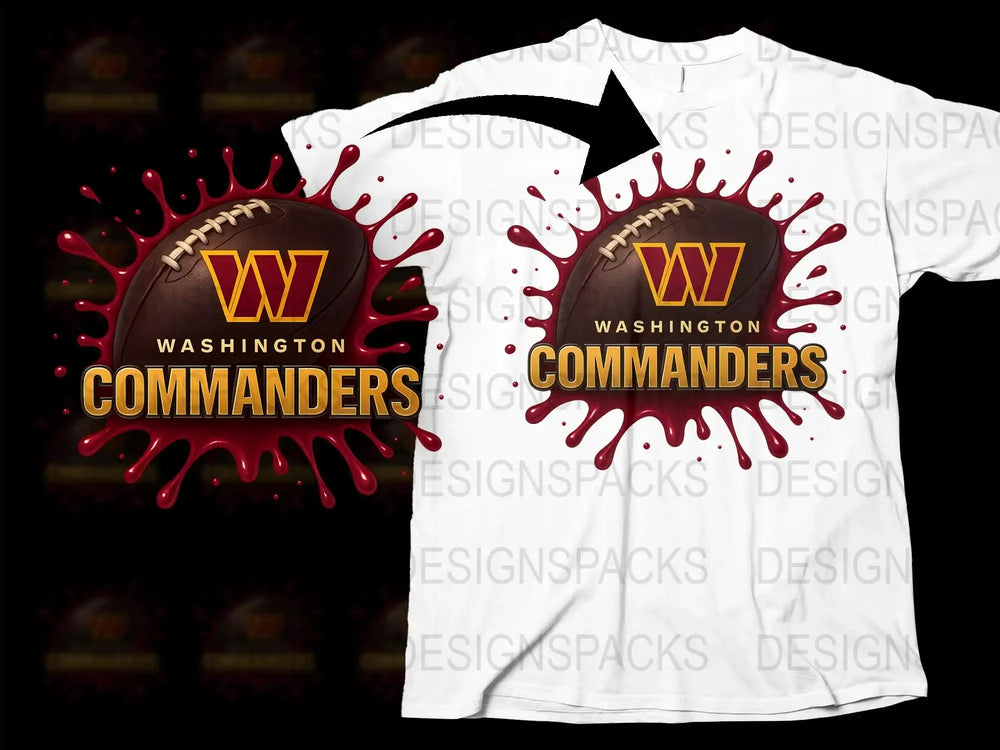 Washington Commanders Football T-Shirt, Sports Fan Gear, Unique Graphic Design Tee