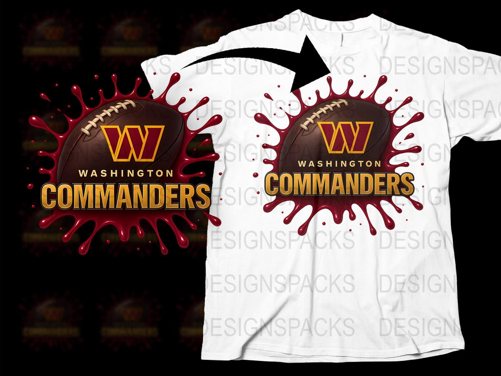 Washington Commanders Football T-Shirt, Sports Fan Gear, Unique Graphic Design Tee