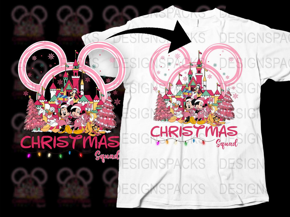 Disney Christmas Squad T-Shirt, Festive Mickey Friends Holiday Tee, Family Matching Xmas Shirts