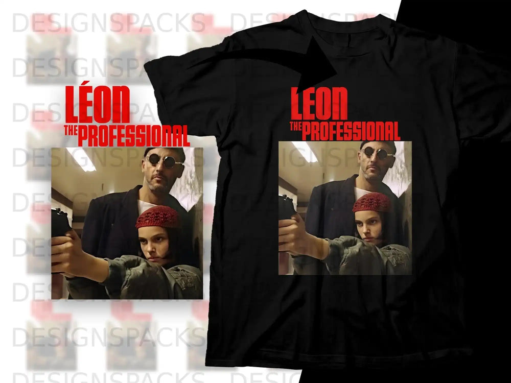 T-shirt featuring "Léon The Professional" movie poster graphic with main characters.