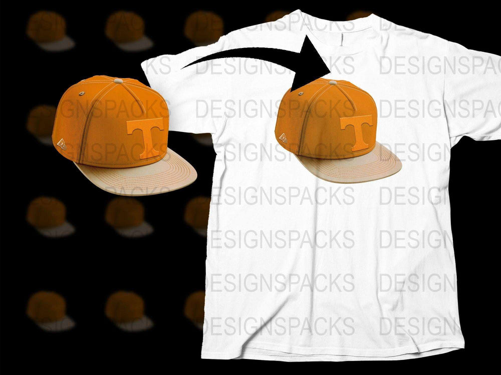 Vintage University of Tennessee Cap and T-Shirt Set, Classic Orange Logo, Sports Fan Apparel