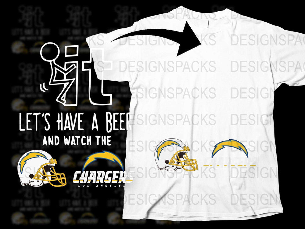 F It Let's Have A Beer Chargers Football Team Png Digital Download