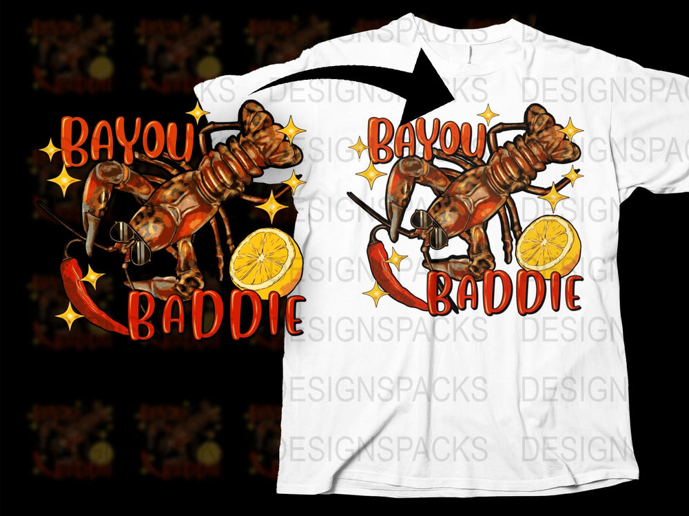 Bayou Baddie Crawfish T-Shirt, Louisiana Seafood Boil Shirt, Fun Summer Graphic Tee, Unisex Casual Fashion Top