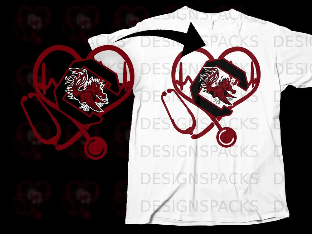 South Carolina Gamecocks Stethoscope Heartbeat Shirt