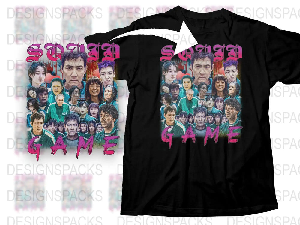 Squid Game Inspired T-Shirt, Korean Drama Graphic Tee, Unisex Pop Culture Shirt, Trendy TV Show Apparel