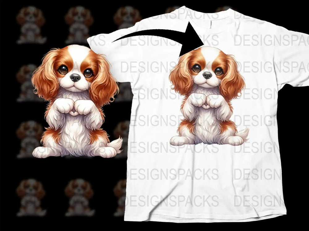 Cute Cavalier King Charles Spaniel T-Shirt, Animal Print Graphic Tee, Dog Lover Gift, Unisex Casual Wear Top