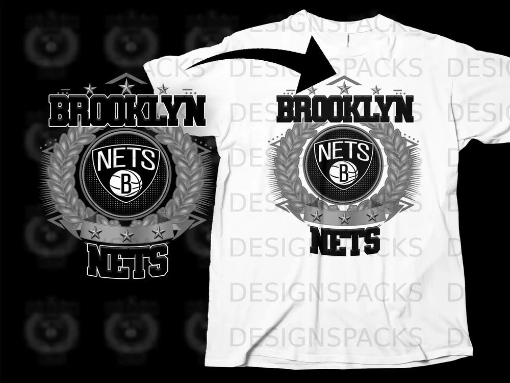 Brooklyn Nets Logo Graphic Design T-Shirt