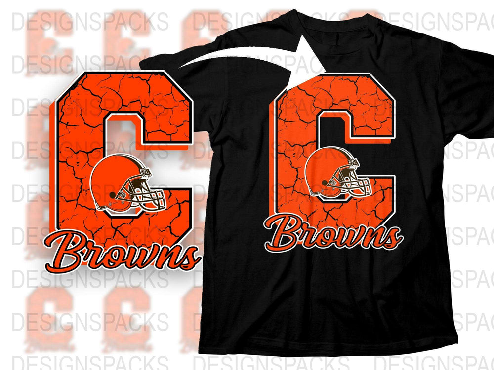Cleveland Browns T-Shirt, Football Team Fan Gear, Orange Helmet Graphic Tee, Sports Apparel