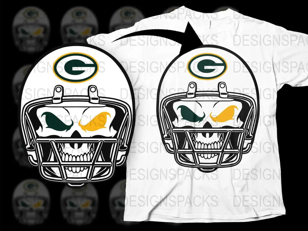 Green Bay Football Helmet Graphic T-Shirt, Sports Fan Apparel, Casual Wear
