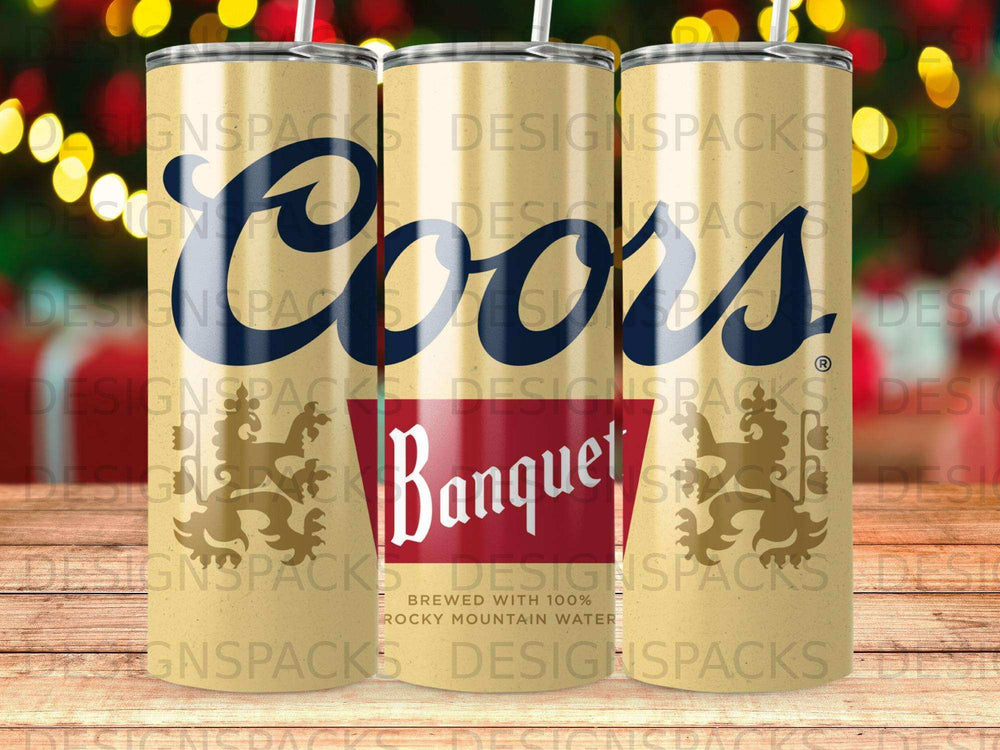 Coors Banquet beer can with Rocky Mountain water text.