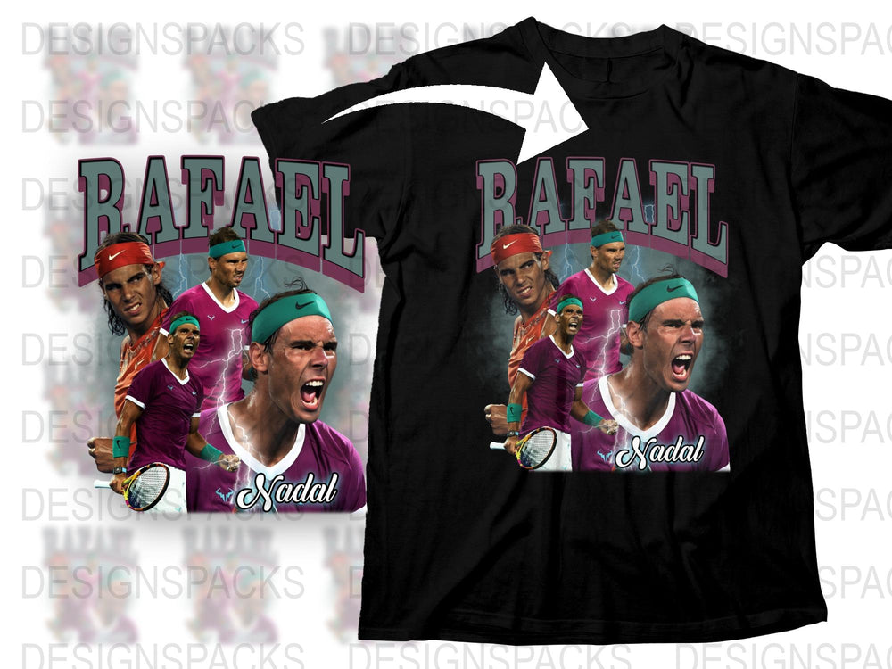Rafael Nadal Inspired Tennis T-Shirt, Sports Fan Graphic Tee, Athletic Wear, Casual Apparel