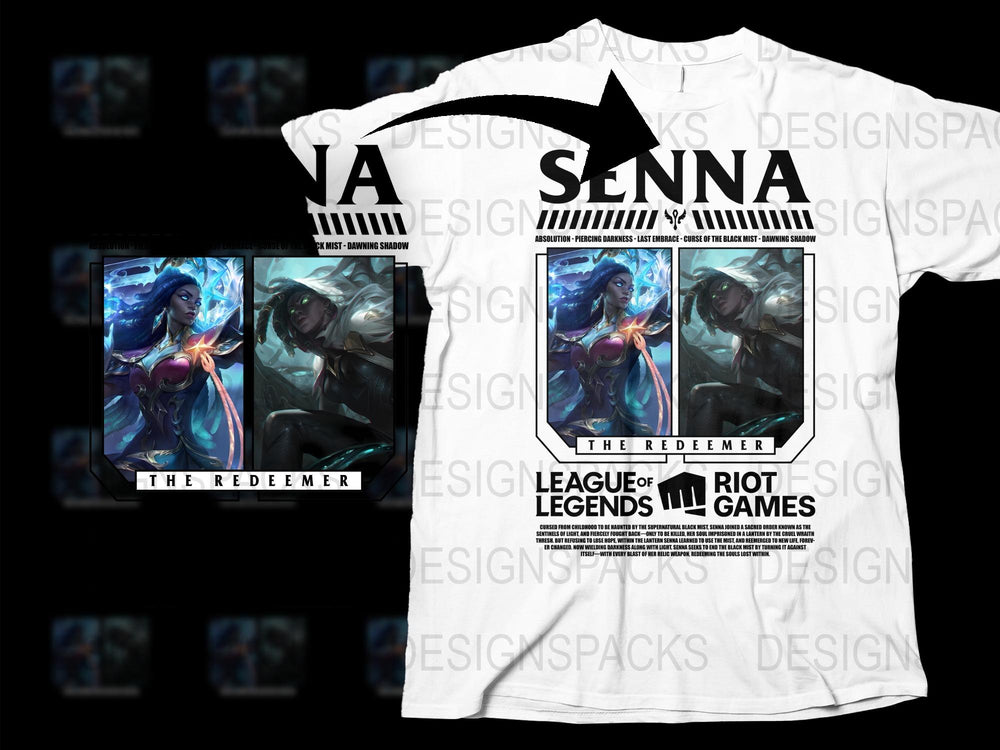 League of Legends Senna The Redeemer Graphic T-Shirt, Gaming Merch, Riot Games Apparel, Fan Gift Idea