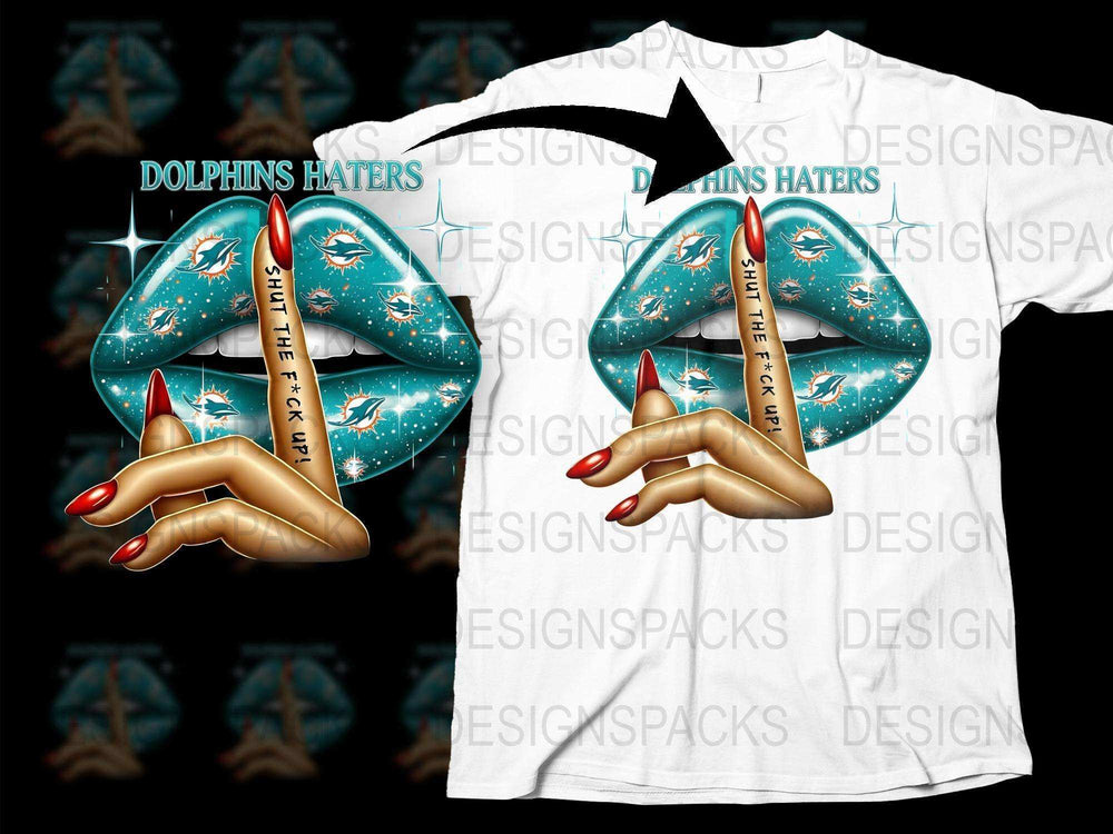Dolphins Haters Graphic T-Shirt, Surreal Art Design, Novelty Men's Fashion, Unique Full Print Tee Shirt