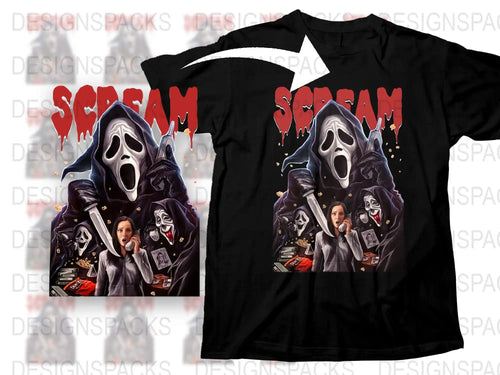 Scream Movie T-Shirt, Classic Horror Film Graphic Tee, Unisex Cotton Shirt, Halloween Apparel, Fan Gift Idea