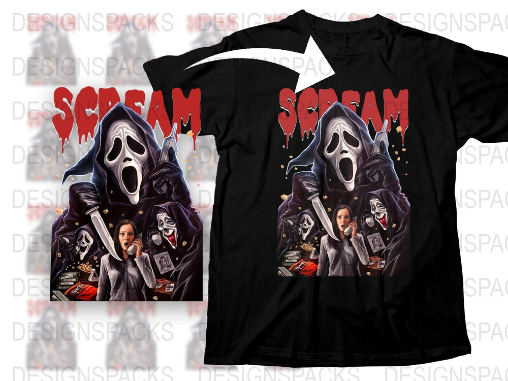 Scream Movie T-Shirt, Classic Horror Film Graphic Tee, Unisex Cotton Shirt, Halloween Apparel, Fan Gift Idea