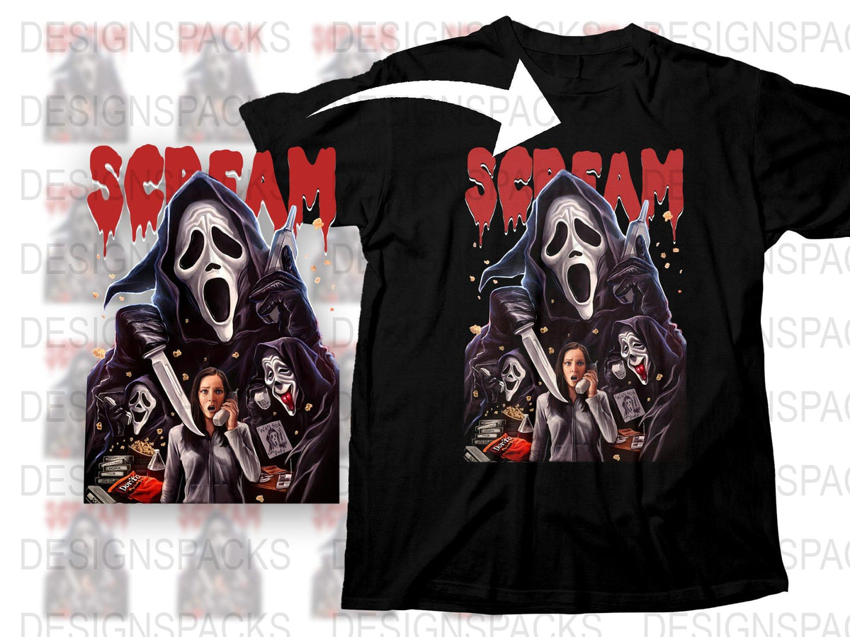 Scream Movie T-Shirt, Classic Horror Film Graphic Tee, Unisex Cotton Shirt, Halloween Apparel, Fan Gift Idea