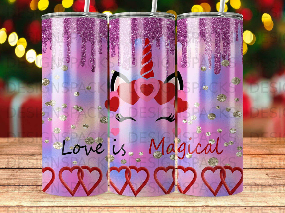 Magical Unicorn Love Drip Becher Digitale Folienverpackung Design