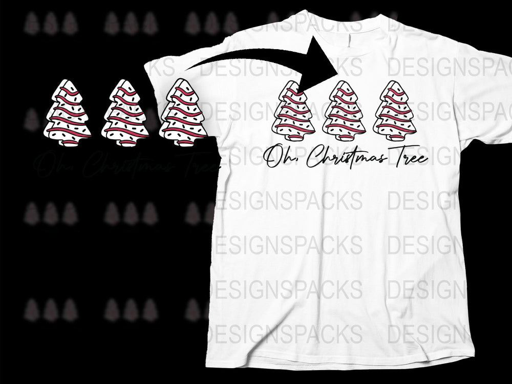 Christmas Tree T-Shirt, Festive Holiday Apparel, Unisex Adult White Tee with Red Tree Print