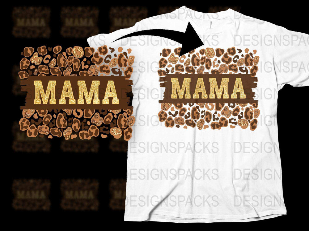 Mama Leopard Print T-Shirt, Trendy Animal Pattern Tee, Mother's Day Gift, Casual Fashion Top for Women