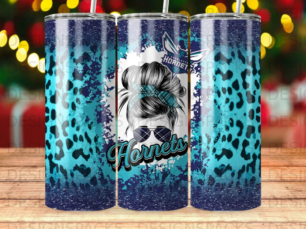 Game Day Bun Charlotte Hornets Tumbler Digital Wrap Design