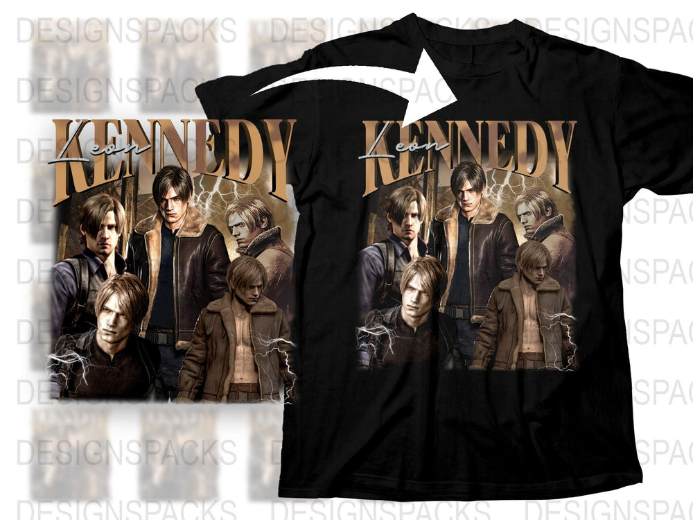 Kennedy Graphic T-Shirt, Vintage Style, Multiple Poses Design, Men's Fashion Tee, Retro Look, Cool Casual Wear
