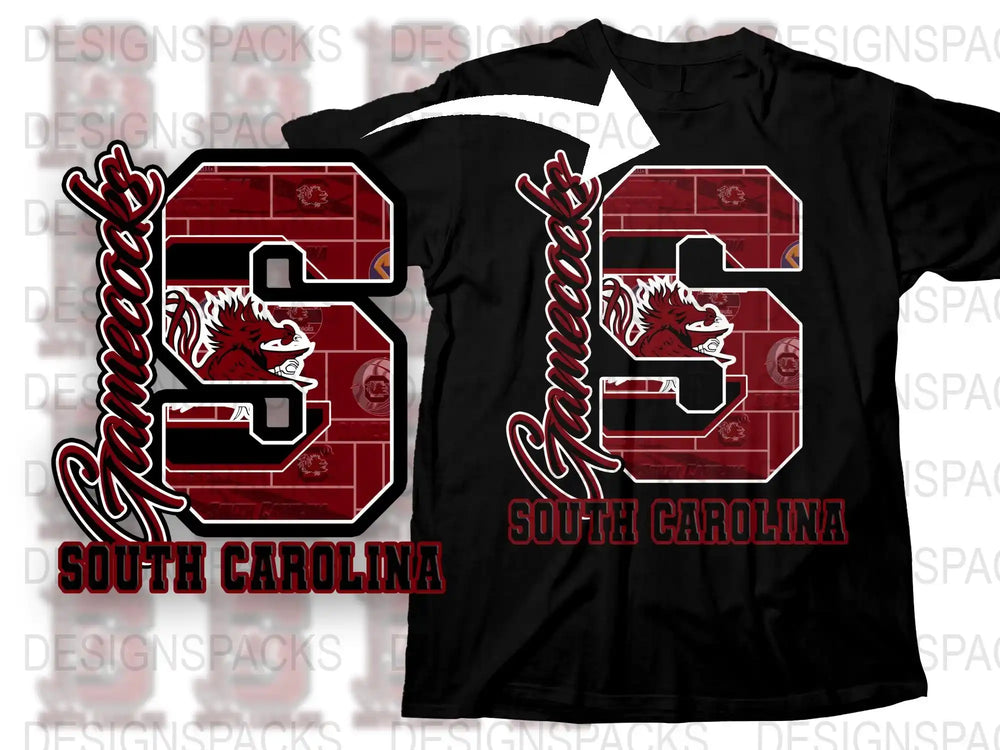 South Carolina Gamecock T-Shirt, Red and Black College Sports Apparel, Men's Graphic Tee, Game Day Shirt