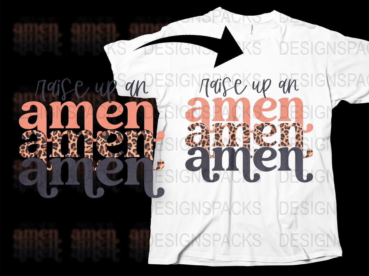 Amen Leopard Print T-Shirt, Christian Faith Graphic Tee, Inspirational Religious Top, Unisex Fashion Shirt, Casual Wear