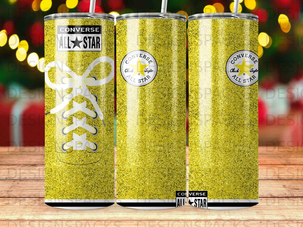 Converse All Star Yellow Glitter Shoe Graphic Tumbler product type