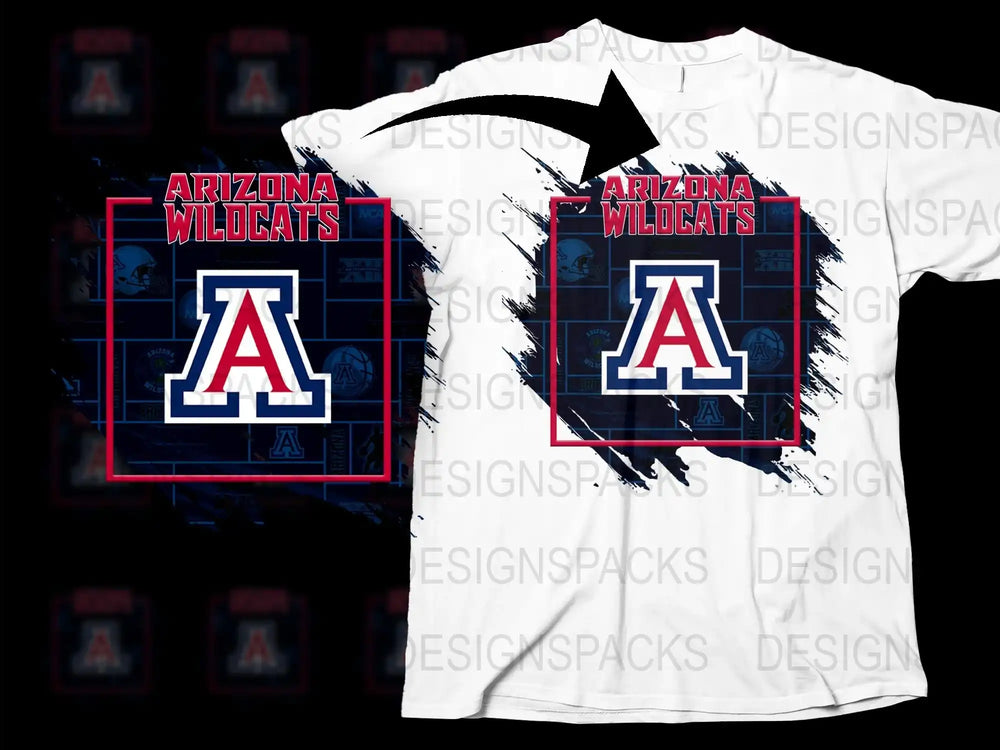 Arizona Wildcats T-Shirt, College Team Logo, Red and White, Sports Fan Apparel, Unisex Adult Clothing
