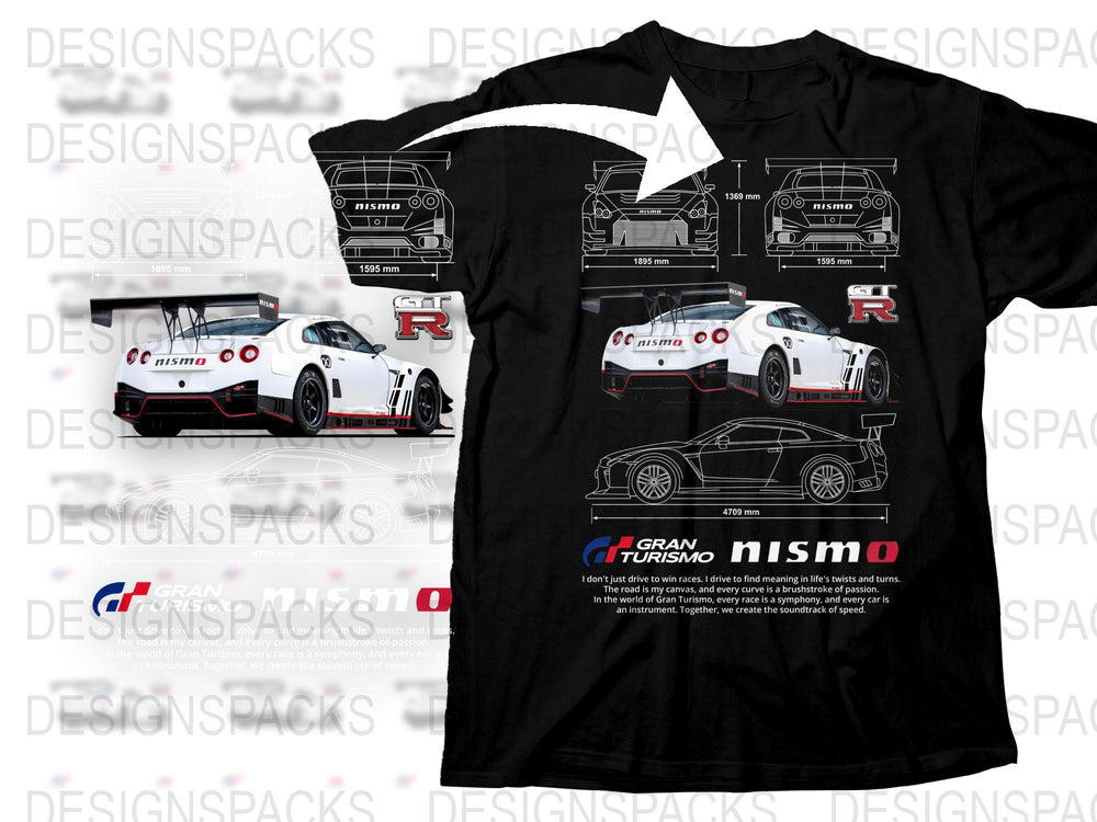 Nissan GT-R Nismo T-Shirt Racing Car Gran Turismo Inspired Graphic Tee Motorsport Apparel