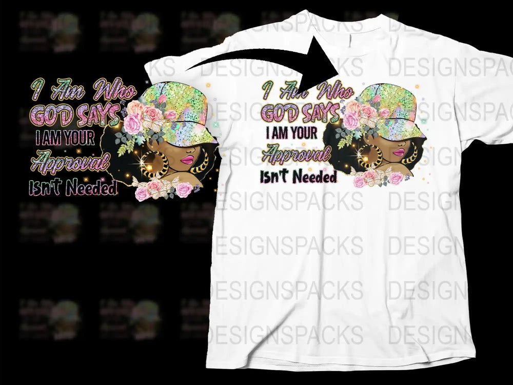 Women's Floral Graphic T-Shirt 'I Am Who God Says' Inspirational Quote Tee