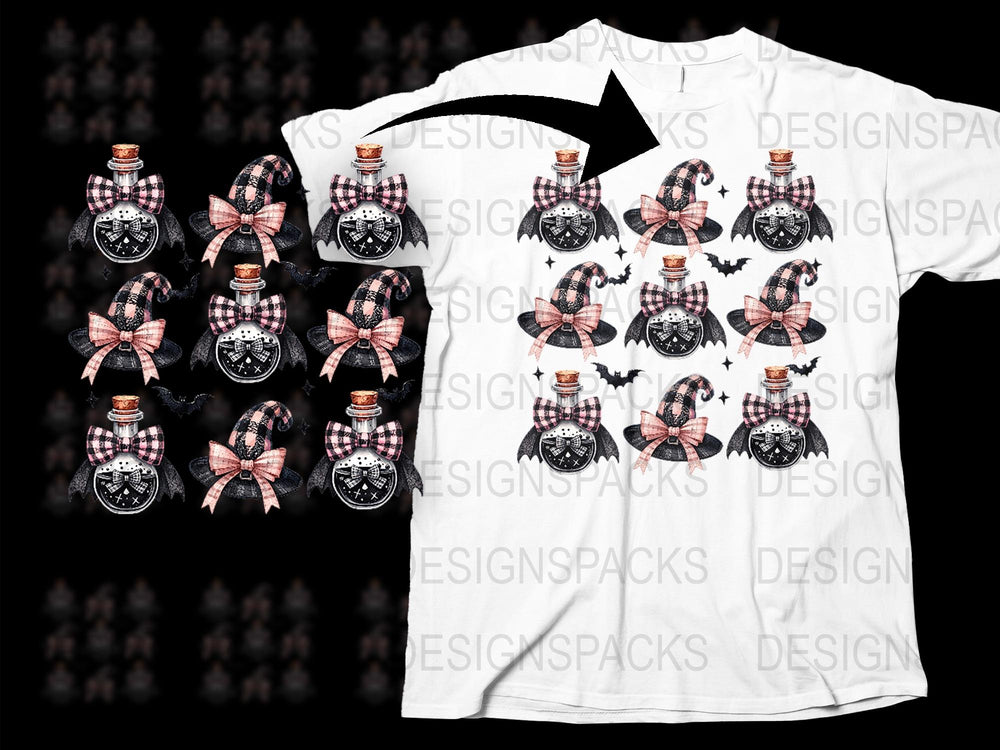Gothic Skull Potion Bottle T-Shirt, Halloween Graphic Tee, Black and White Spooky Apparel
