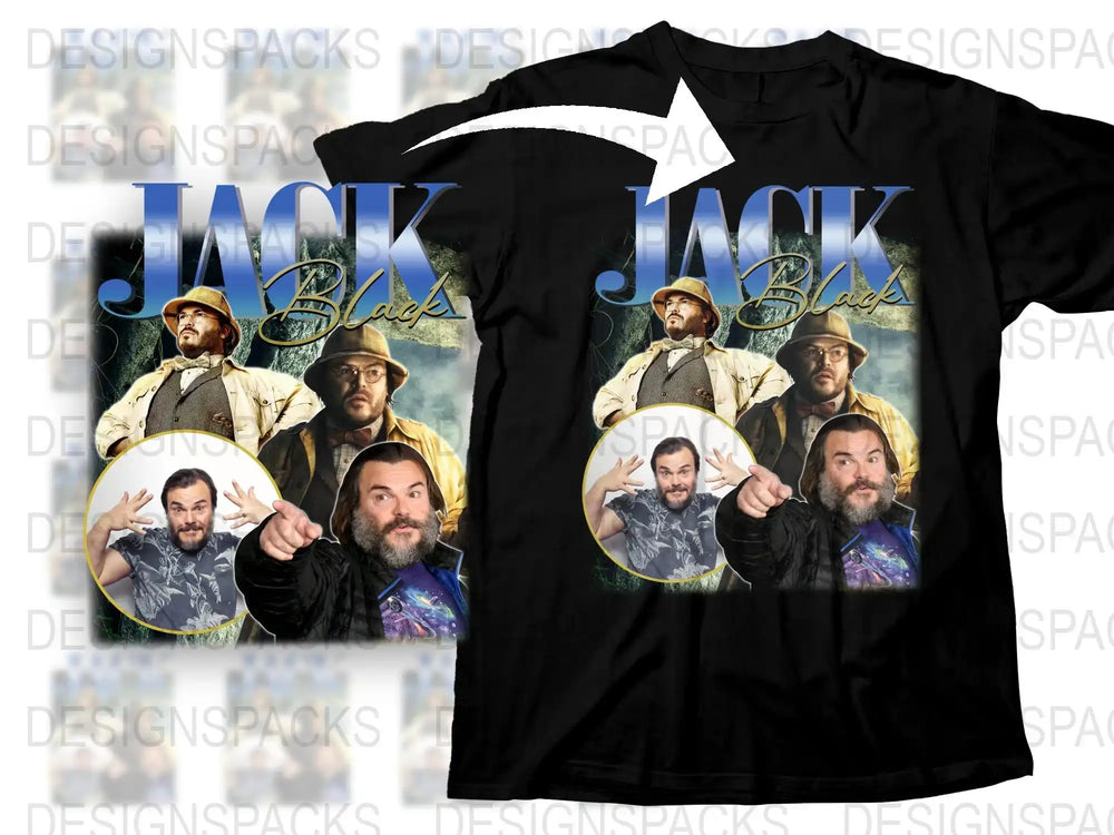 Jack Black T-Shirt, Graphic Tee with Multiple Poses, Funny Celebrity Shirt, Unique Gift Idea