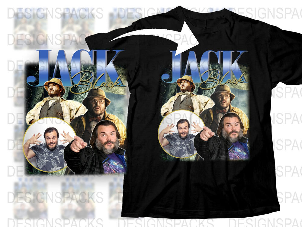 Jack Black T-Shirt, Graphic Tee with Multiple Poses, Funny Celebrity Shirt, Unique Gift Idea