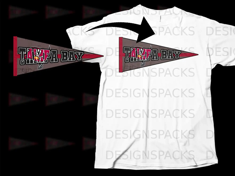 Tampa Bay Flag Design on White T-Shirt