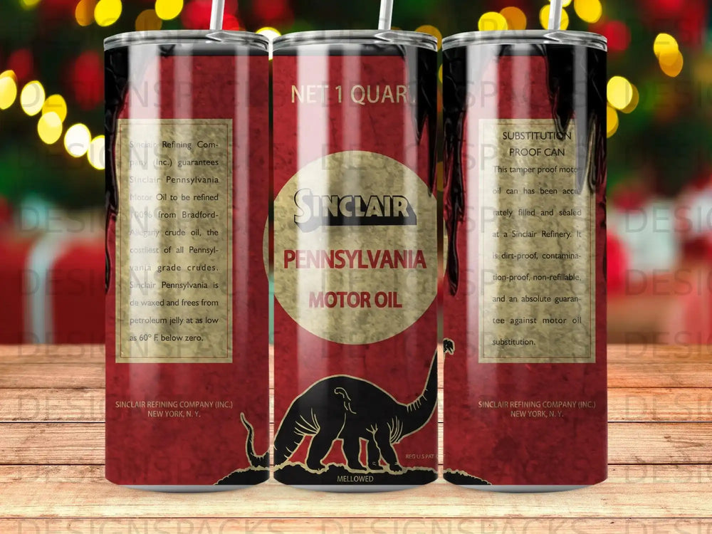 Sinclair Pennsylvania Motor Oil can with red and black design.