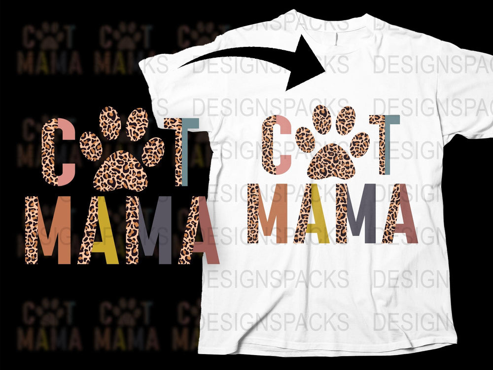 Leopard Print Cheetah Mama T-Shirt, Trendy Animal Print Graphic Tee for Women, Stylish Mother's Gift