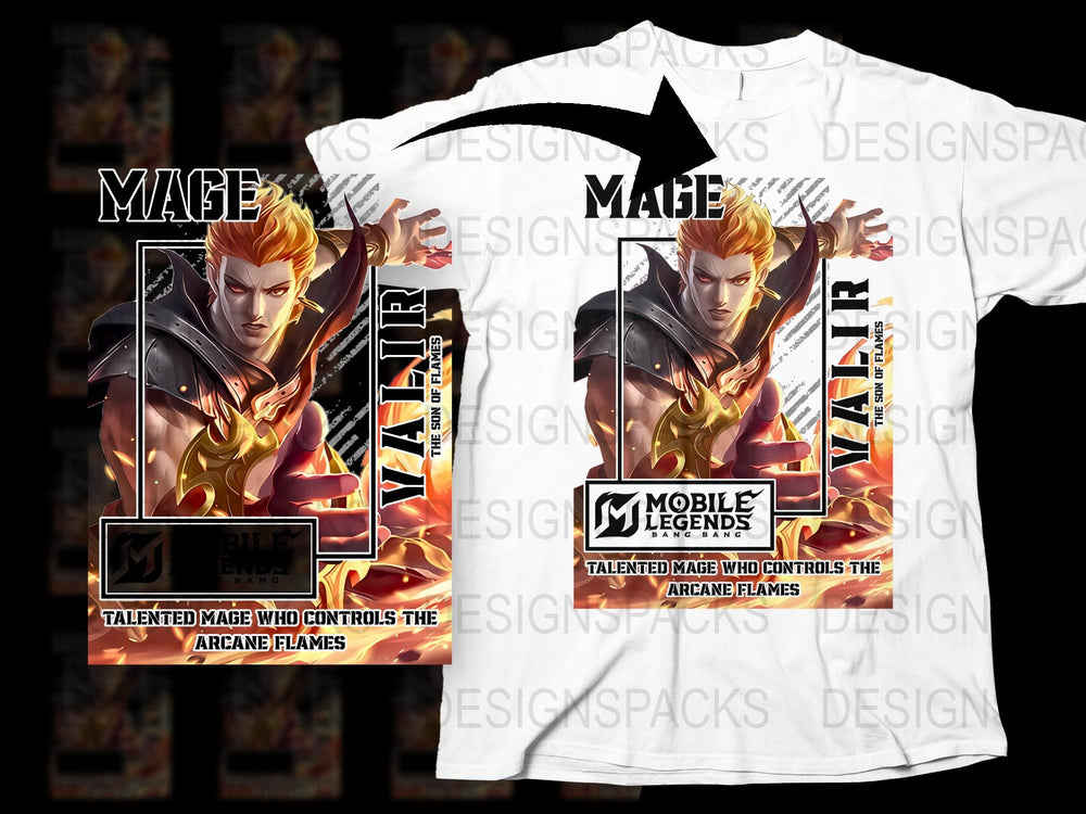 Mobile Legends Mage T-Shirt, Graphic Tee, Gamer Apparel, Fantasy Character Design, Unisex Fashion, Vibrant Print, Gift for Gamers