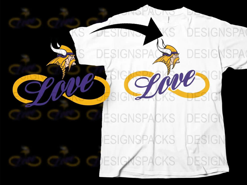 Viking Helmet Love Graphic T-Shirt, Bold Purple and Yellow Design, Unisex Casual Wear, Stylish Modern Apparel