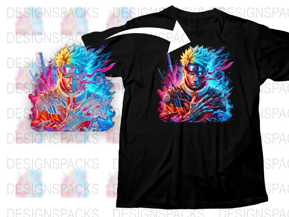 Colorful Anime Character Graphic T-Shirt, Vibrant Manga Style Tee, Unisex Casual Streetwear, Unique Art Print Shirt