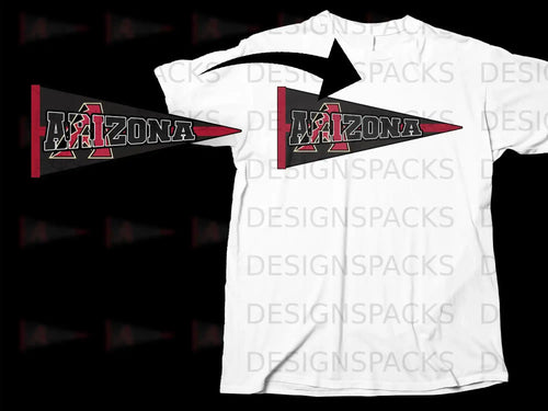 Arizona A Logo Design on White Short Sleeve T-Shirt