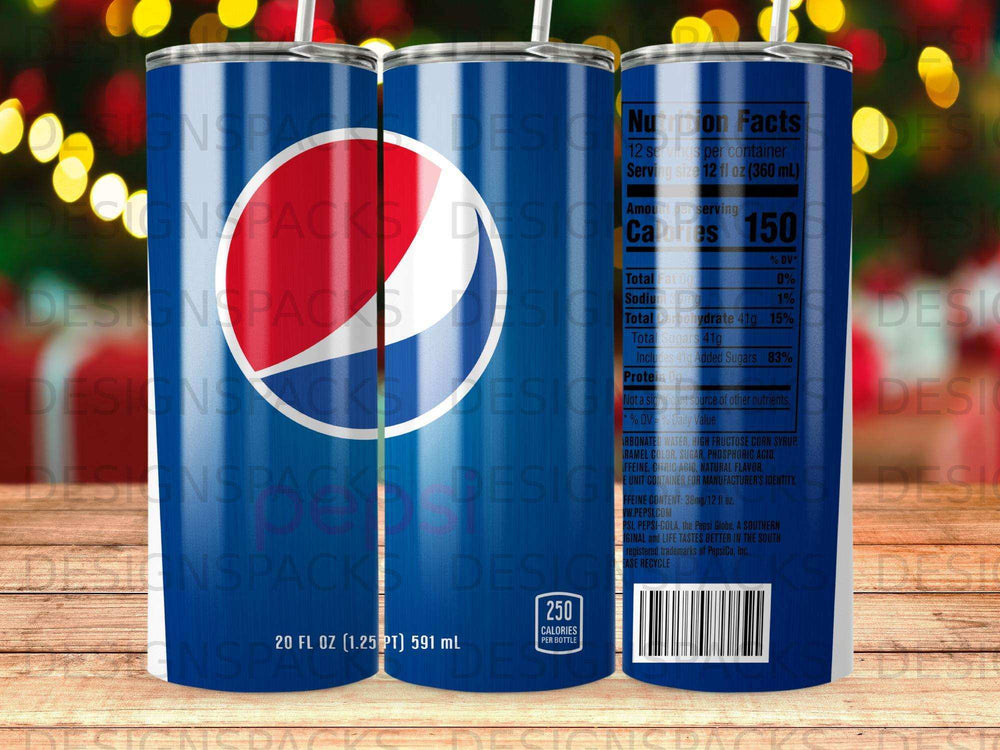 Pepsi 20 fl oz bottle with nutrition facts and ingredient list.