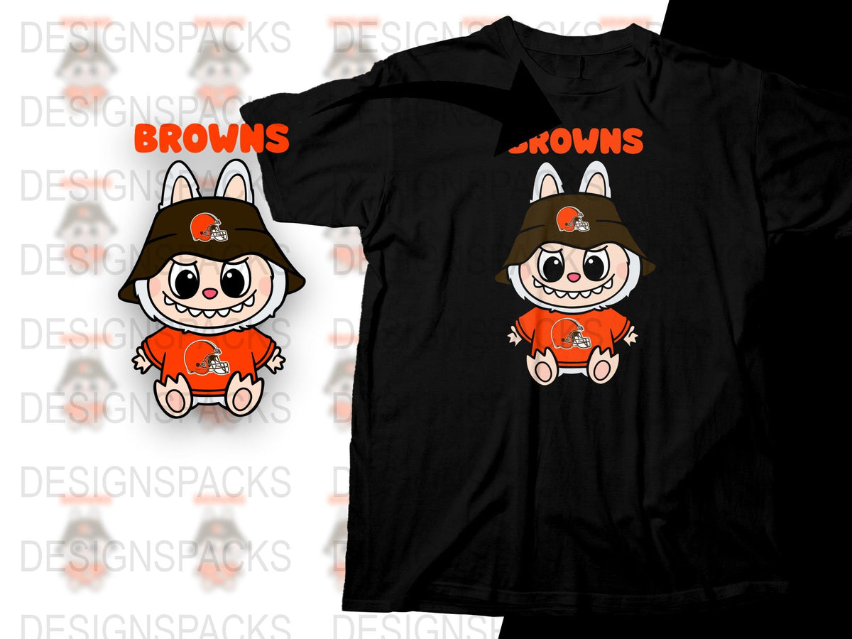 Cute Cartoon Fox Character T-Shirt, Browns Inspired Kids and Adult Sizes, Fun Animal Graphic Tee