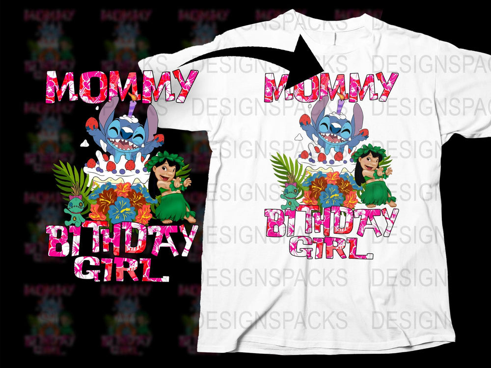 Mommy Birthday Girl T-Shirt, Cute Monster and Jungle Theme, Kids Party, Matching Family Tees